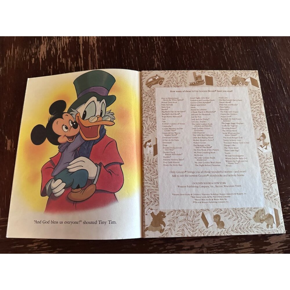 Vintage 1983 Disney Mickeys Christmas Carol Little Golden Book Hardcover Illustr - Picture 15 of 15